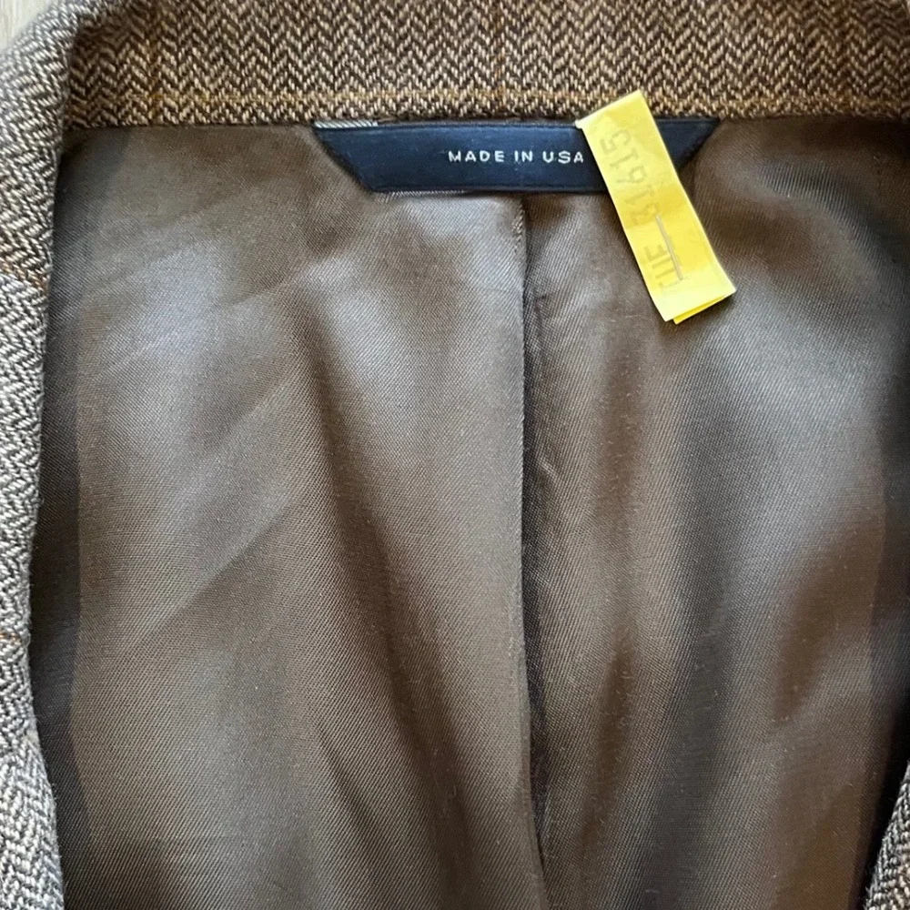 Brooks Brothers Camel‎ Hair Blazer Brown Herringbone Windowpane Sport Coat USA